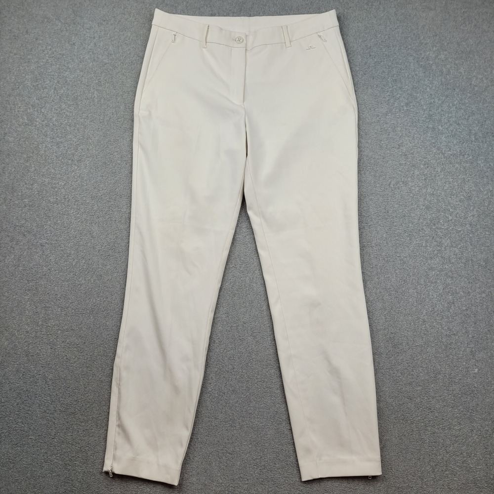 J.Lindeberg Pia Golf Pants Womens 29x27 White Ankle Zip Slim Fit